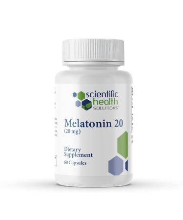 Scientific Health Solutions Melatonin 20mg | Extra Strength Melatonin in Easy-to-Swallow Capsules | Vegan Non-GMO & Gluten-Free | US-Made Extra-Strength (Single)