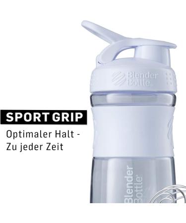 BlenderBottle SportMixer Tritan - BPA Free Protein Shaker & Water Bottle | Fitness Shakes - Fashion White - Buy Online on GoSupps.com