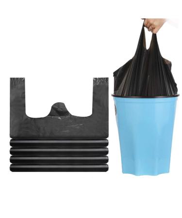 Black Garbage Bag 225pcs/5 rolls Durable Household Disposable Leakproof For Bedroom Kitchen Portable Carrier Handle Trash Bag 32x52cm