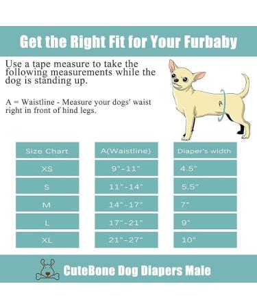 Cutebone Male Washable Dog Diapers - 3 Pack Reusable Belly Bands for Male Dogs | High-Suction Comfortable Fit | Flexible Velcro | XS (23-28cm) - Duck Dino & Fox Designs - Buy Online on GoSupps.com