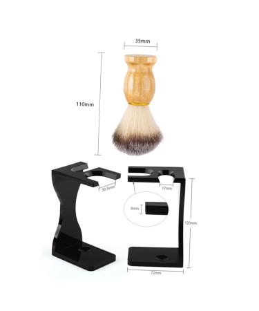 FRCOLOR 4-Piece Black Shaving Set for Men | Premium Brush Stand & Kit | Ideal Gift for Husbands | Comfortable Acrylic & Metal Design - Buy Online on GoSupps.com