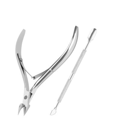 YLYL Metal Nail Cuticle Trimmer with Cuticle Pusher and Cutter, 2 Pcs Professional Cuticle Remover Tool Kit, Cuticle Cutter Set, Cuticle Nippers, Cuticle Clippers for Women, Manicure Pedicure Tool - Buy Online on GoSupps.com
