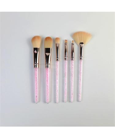 6-Piece Portable Eye Shadow Brush Set - Pink Crystal Grip Makeup Brushes for Stunning Beauty Looks - Buy Online on GoSupps.com