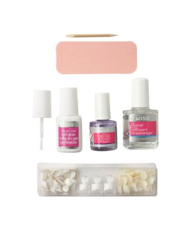 KISS Brush-On Gel Finish Fake Nail Kit - 48 Short Square French & Natural Tips - Buy Online on GoSupps.com