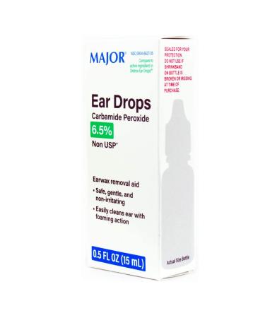 MAJOR Ear Drops 0.5oz - Earwax Removal Aid with 6.5% Carbamide Peroxide - Made in USA - Buy Online on GoSupps.com