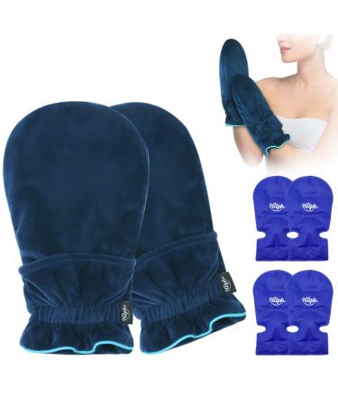 Hilph Ice Gloves Hand Ice Pack Wrap for Chemotherapy Hot and Cold Therapy Hands Ice Gloves with 4 Gel Cold Packs for Hand & Wrist Injuries Aching Hands Neuropathy Swelling (1 Pair) Large