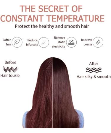Portable Cordless Hair Straightener Brush - Mini Plasma Styling Comb for Women | LED Display 9 Temp Settings USB Rechargeable - Pink - Buy Online on GoSupps.com