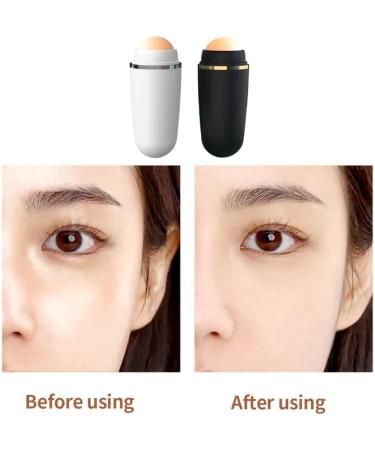 Volcanic Oil Absorbing Roller Face Oil Control Stick Facial Skin Care Tool White Manicure Tackle - Buy Online on GoSupps.com