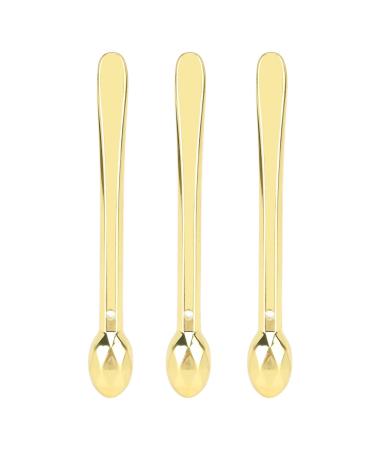 TITA-DONG Set of 3 eye cream massage sticks mini metal cosmetic spatulas eye and facial cream applicator spatula diamond-shaped head to promote absorption