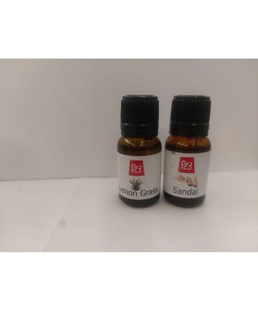Lemongrass&Sandal Essential Oil Combo Pack 2 x 10ml Pure Natural Oils for Diffuser Massage Skin & Hair Care