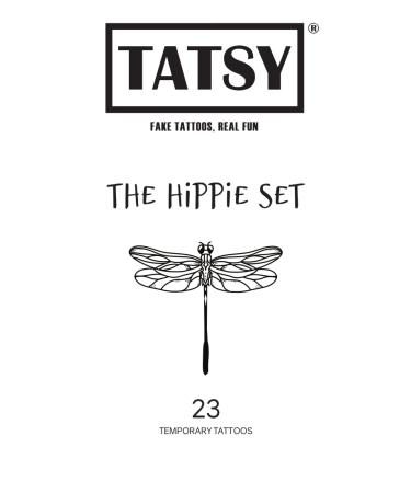 Tatsy Hippie Temporary Tattoo Set for Women and Men - Original Waterproof Designs for Festival and Party - Snake and Dragonfly Motifs - Buy Online on GoSupps.com