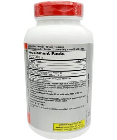  KIRKLAND Kirkland Signature Extra Strength Glucosamine 1500 mg/Chondroitin 1200 mg Sulfates 220 tablets - Buy Online on GoSupps.com