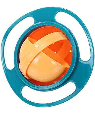 Jzhen Baby Bowl - 360 Gyroscopic Spill-Free Bowl for Toddlers & Babies (Blue & Orange) - Anti-Spill Lid Included Ideal for International Shipping - Buy Online on GoSupps.com