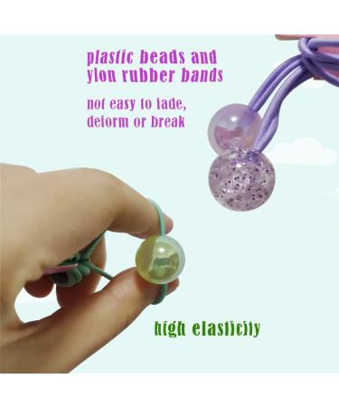 Colorful Ball Ponytail Holders - 12 PCS Elastic Hair Ties for Kids, Toddlers, Women - Buy Online on GoSupps.com