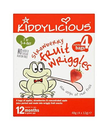 2x Kiddylicious Strawberry Wriggles Multi 4 x 12g