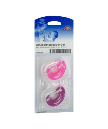PACIFIER Jaw Or.Silicone Girl 6-18 M. 2 pcs