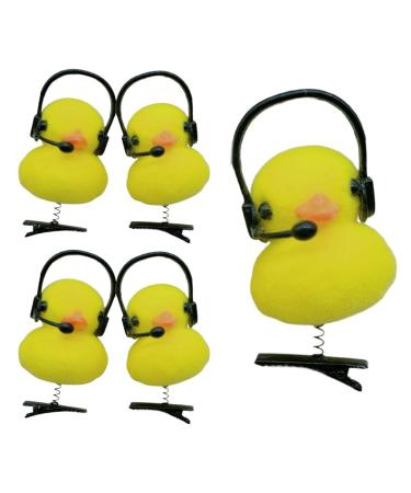 AJTUTUS Imitation Duck Hair Clip Lovely Duckling with Rose Sunglasses Side Clip for Girl Yellow Hair Clip Realistic Duck