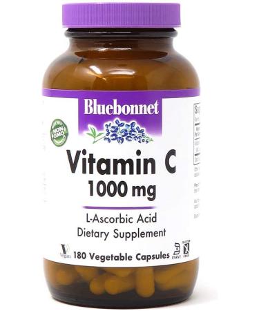 Bluebonnet Nutrition Vitamin C 1000 mg - 180 Vegetable Capsules | Boost Immunity & Antioxidant Support - Buy Online on GoSupps.com