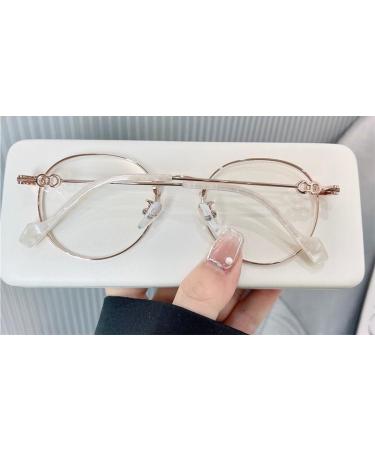 Buy New Blue Light Blocking Round Reading Glasses - Anti Eyestrain +300 Rose-Gold | International Shipping Available - Buy Online on GoSupps.com