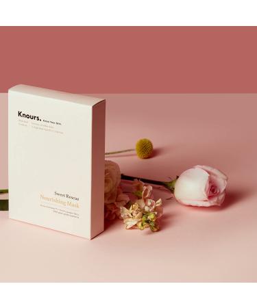 Knours Sweet Rescue Nourishing Mask - Rose Water Hydrating Sheet Mask (5 ct) | EWG Verified Clean Beauty - Buy Online on GoSupps.com