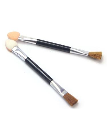 Fpoqbod 10pcs Women Disposable Double Ended Sponge Brush Eye Shadow Applicator Tools (Black)