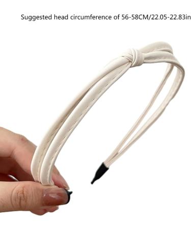 hgnxa Elegant PU Leather Headband for Casual Wear Women Hairhoop Fashion Headpieces Accessory Knotted Headband Hair Decors Milk tea color - Buy Online on GoSupps.com