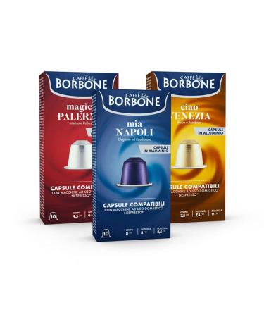 Borbone Coffee Aluminum Capsules Tasting Set: 30 capsules of assorted blends compatible with Nespresso®