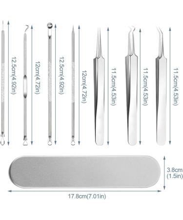 7Pcs Blackhead Remover Tool Set Professional Pimple Spot Popper Acne Comedone Extractor Kit Stainless Steel Blackhead Removal for Blemishs Whitehead Popping Spot Zit Removing with Case(Silver) - Buy Online on GoSupps.com