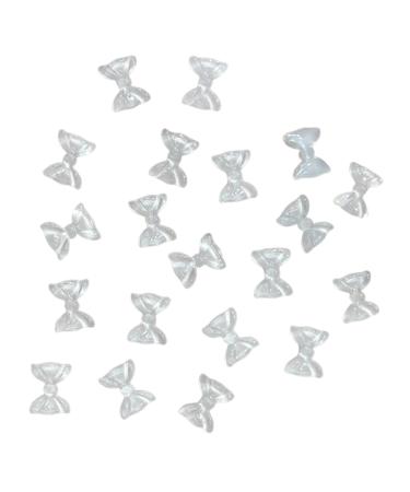 50x Cute Bowknot Nail Resin Nails Art Decorations 3D Nails Art Jewels Supplies For Acrylic Nails 50x 3d Nails Art Bowknot Nail Nails Decoration Jewels Supplies jelly white