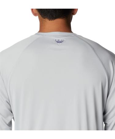 Columbia Men's Terminal Tackle Long Sleeve Shirt - Cool Grey/Vivid Blue - Large - Buy Online on GoSupps.com