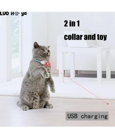 JAWKP Wearable Automatic Cat Toys with LED Lights Electric Smart Amusing Collar for Kitten Interactive Cat Toys for Indoor Cats Pet Exercise Toys USB Rechargeable Auto On/Off as shown - Buy Online on GoSupps.com