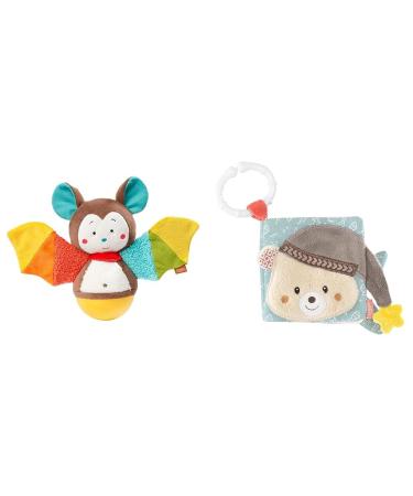 Fehn Baby Bat & Soft Picture Book Bruno Baby tactile book made of fabric with animal motifs