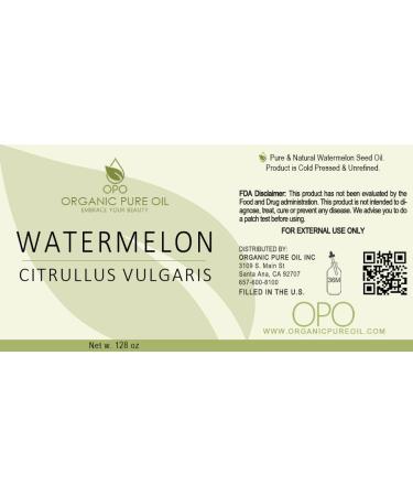 Watermelon Seed Oil - 100% Pure Cold Pressed | 1 Gallon Bulk Carrier Oil for Hair Skin Nails & Body - Natural Non-GMO Organic - Buy Online on GoSupps.com