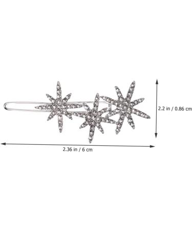 Beavorty snowflake hairpin hair side clips for girls Crystal Hair Clips Glitter Bobby Rhinestone Hair Barrettes rhinestone bobby pins french hair pin Miss Christmas alloy accessories 6x2.2cm Silver - Buy Online on GoSupps.com