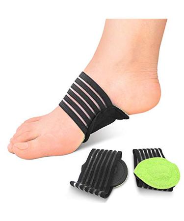 Arch Support Brace (Pair)  Plantar Fasciitis Gel Strap for Men and Woman  Orthotic Compression Support Wrap Aids Foot Pain  High Arches  Flat Feet  Heel Fatigue  Insert for Under Socks and Shoes Green
