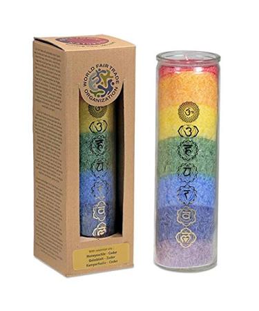 7 Chakra Candle Chakras Glass Candle Ritual Candle with Essential Oils