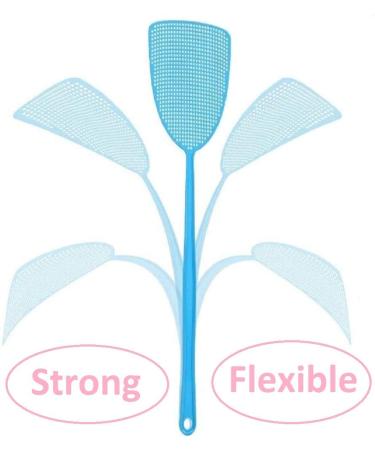 5 Pack Heavy Duty Plastic Fly Swatters with Long Handle - Assorted Colors - Buy Online on GoSupps.com