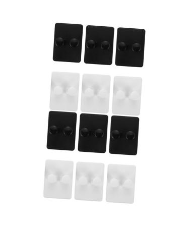 Alipis 12 pieces of wall -mounted razor holder Adjustable razor holder for the shower wall -mounted clothing rack razor blade holder bathing hooks adjustable shaving brush white ABS black whitex2st 7.5x5.5x3cmx2pcs