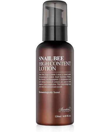 BENTON Snail Bee High Content Lotion 120ml (4.05 fl. oz.) - Contains Snail Secretion Filtrate & Bee Venom Repair Damaged Skin Reduces Acne Scars for Oily Skin Firming Skin Skin Smooth - Buy Online on GoSupps.com