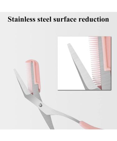 Premium Eyebrow Scissors Set with Comb - Pink Eyebrow Grooming Kit for Women & Men | Precision Scissors & Comb for Perfect Eyebrows - Buy Online on GoSupps.com