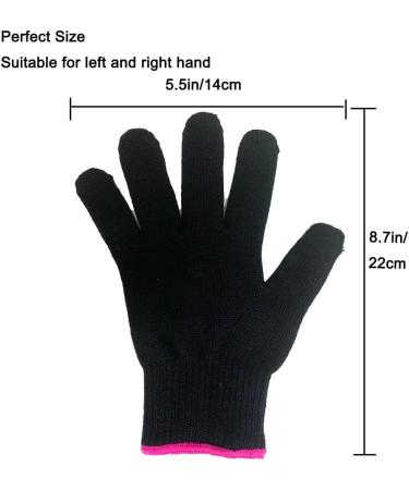 Professional Heat Resistant Styling Glove - Curling Wand & Flat Iron Heat Blocking - Left & Right Hand - Pink Edge - 1 Piece - Buy Online on GoSupps.com