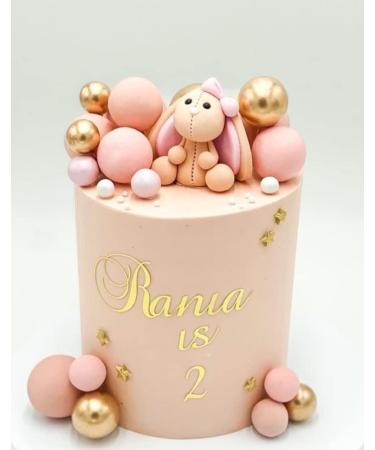 Brown Bunny Cake Topper 100% EDIBLE Decoration Personalised Name - Buy Online on GoSupps.com