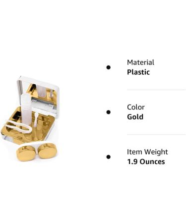 Eyelov Cute Marble Mini Contact Lens Travel Case Kit | Includes Remover Tools & Tweezers - Gold - Buy Online on GoSupps.com