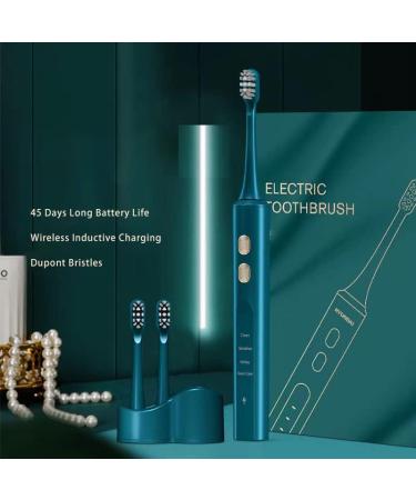 Buy Smart Sonic Electric Toothbrush - 3 Brush Heads Wireless Charging Travel-Friendly Magnetic Levitation - White & Green - Buy Online on GoSupps.com