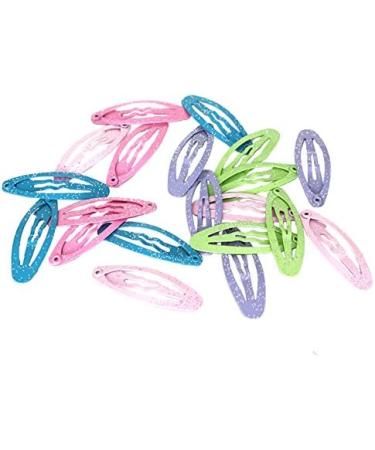 HAARallerliebst Glitter Hair Clips - 20 Colorful Clips (3.7 cm) with Pink Storage Box | Perfect for All Hairstyles - Buy Online on GoSupps.com