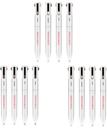 Eyebrow Contour Pen 4 in 1 Long Lasting Rotate Defining Highlighting Brow Pencil Makeup Tool Black Brown 3# Black Brown - Buy Online on GoSupps.com
