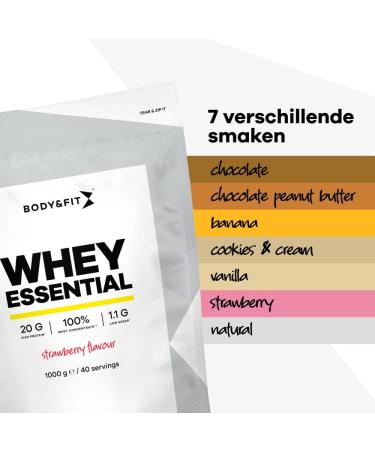GLANBIA NUTRITIONAL UK Body & Fit Whey Essential Whey Protein Muscle Building and Recovery Protein Powder 100 Whey Protein Concentrate Natural 1000 grams - Buy Online on GoSupps.com
