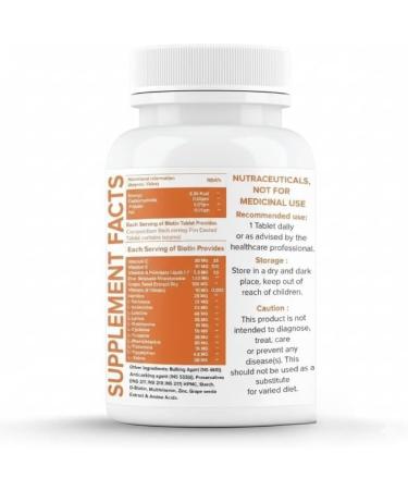 Beard Biotin- 100% Vegan 60 Tablets (Pack of 1) | Promotes Stronger & Thicker Beard Growth Powered with Vitamin A Vitamin E Vitamin B7 Keratin & Amino Acids - Buy Online on GoSupps.com