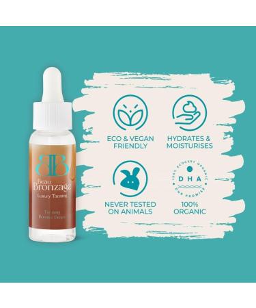 Beau Bronzage - Tanning Bronzing Drops - Add to your Moisturiser Lotion or Mousse - For a Gradual Streak-free Tan - Deep and Natural Tan - Vegan Never Tested on Animals - 30ml - Buy Online on GoSupps.com