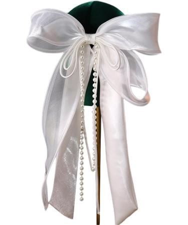 hgnxa Delicate Veil Hair Clip with Bowknot Beaded Add a touch of Sophistication to Your Hairstyle with Delicate Hair Clip - Buy Online on GoSupps.com